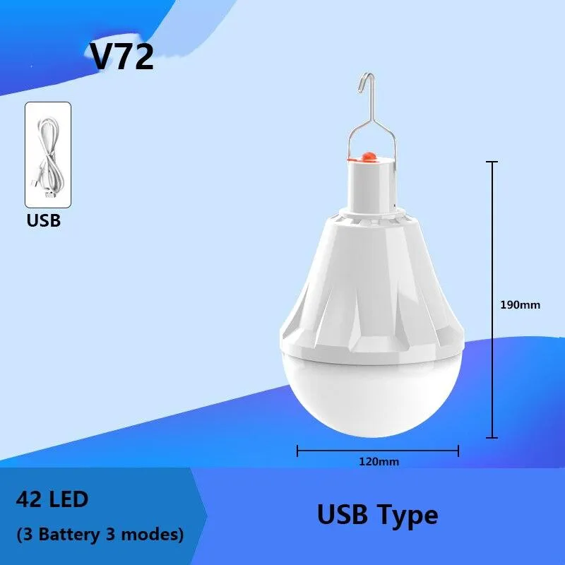 Rechargeable Solar LED Garden Lamp Remote Control Bulb Portable Emergency Night Market Light Outdoor Camping Tent Latern