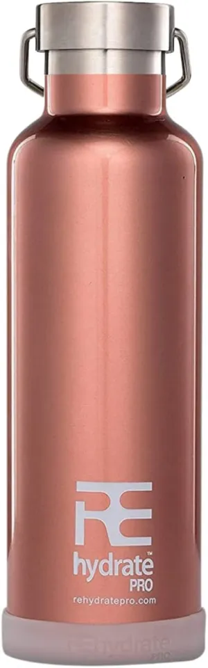 Rehydrated Pro 25oz Insulated Water Bottle with Straw, Bonus Lids and Leak Proof Flask to Keep Liquids Hot or Cold- Triple Wall Vacuum Water Bottle Insulated, Perfect for Gifts