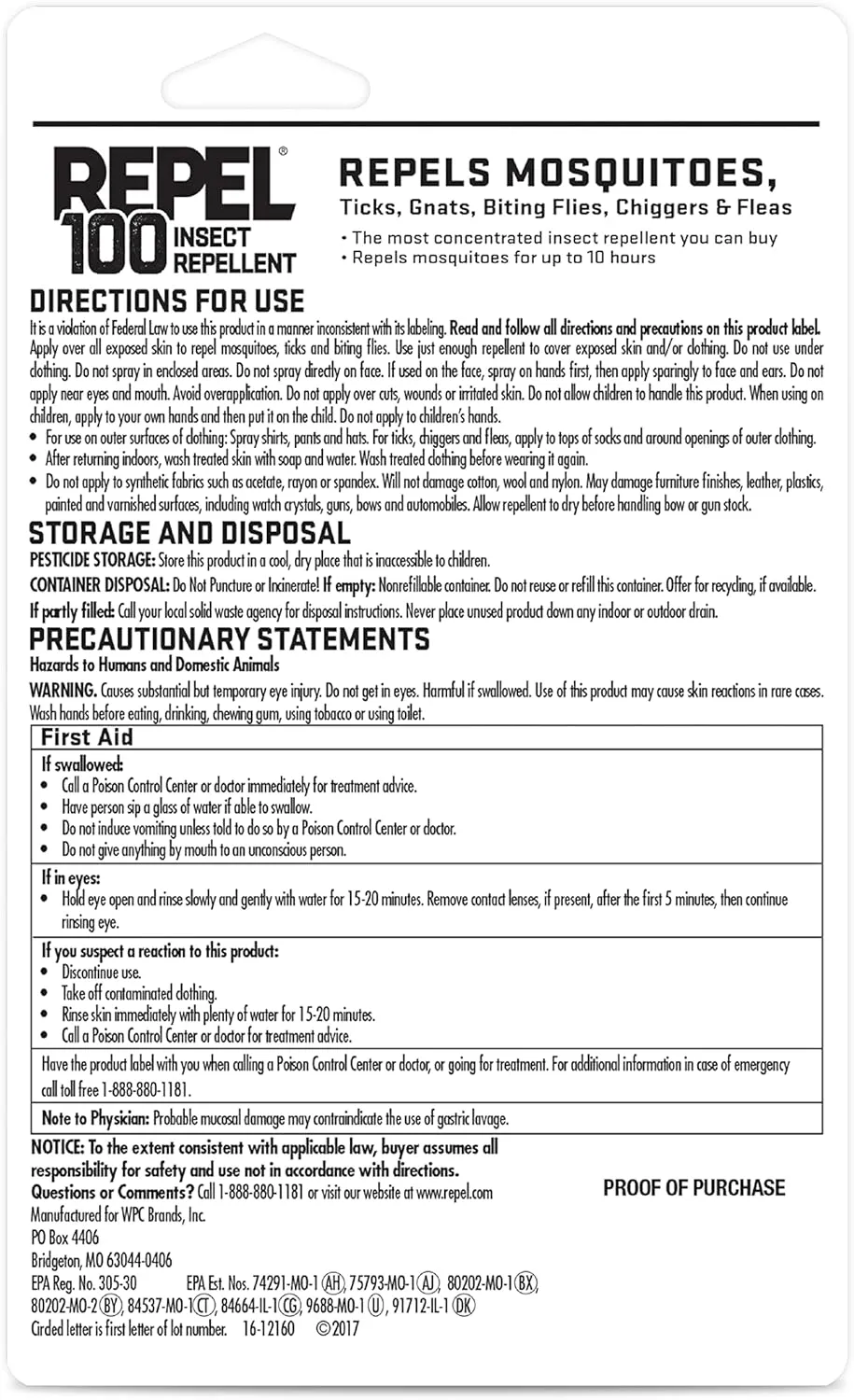 Repel 100 Insect Repellent, With DEET, 10-Hour Protection, 1-Ounce, (Pack of 6)