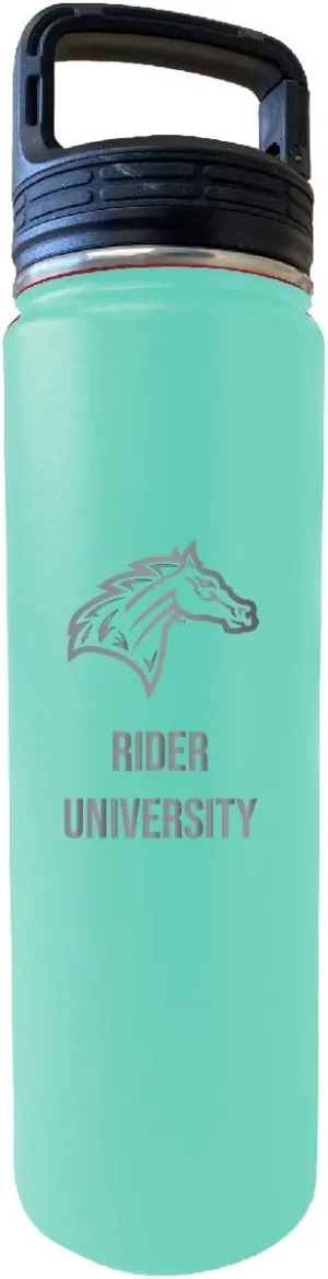 Rider University Broncs 32 Oz Engraved Seafoam Insulated Double Wall Stainless Steel Water Bottle Tumbler Officially Licensed Collegiate Product