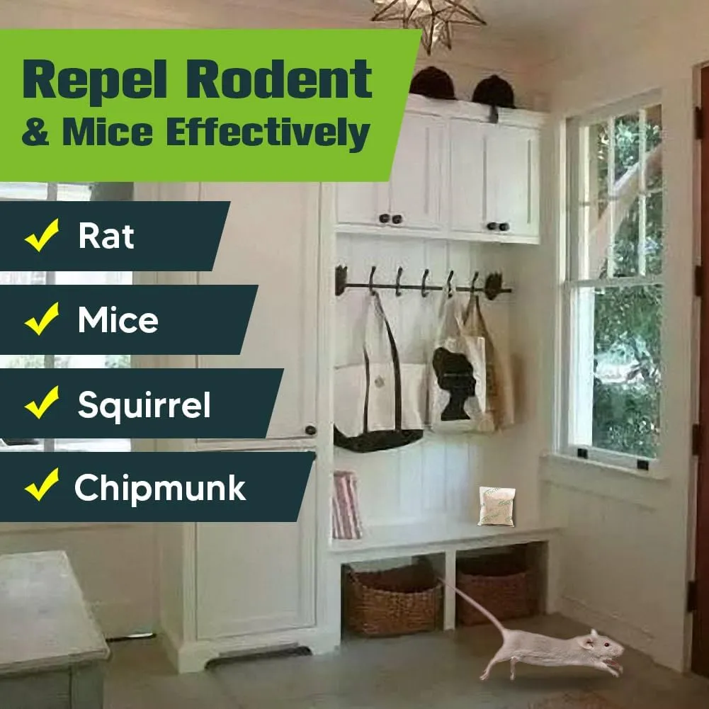 Rodent Repellent Pouches, Rat Repellent, Mouse Repellant, Natural Mice Repellant Indoor, Peppermint Oil to Repel Mice and Rats,Rat Deterrent, Keep Mice Away, Powerfully&Effectively-8P