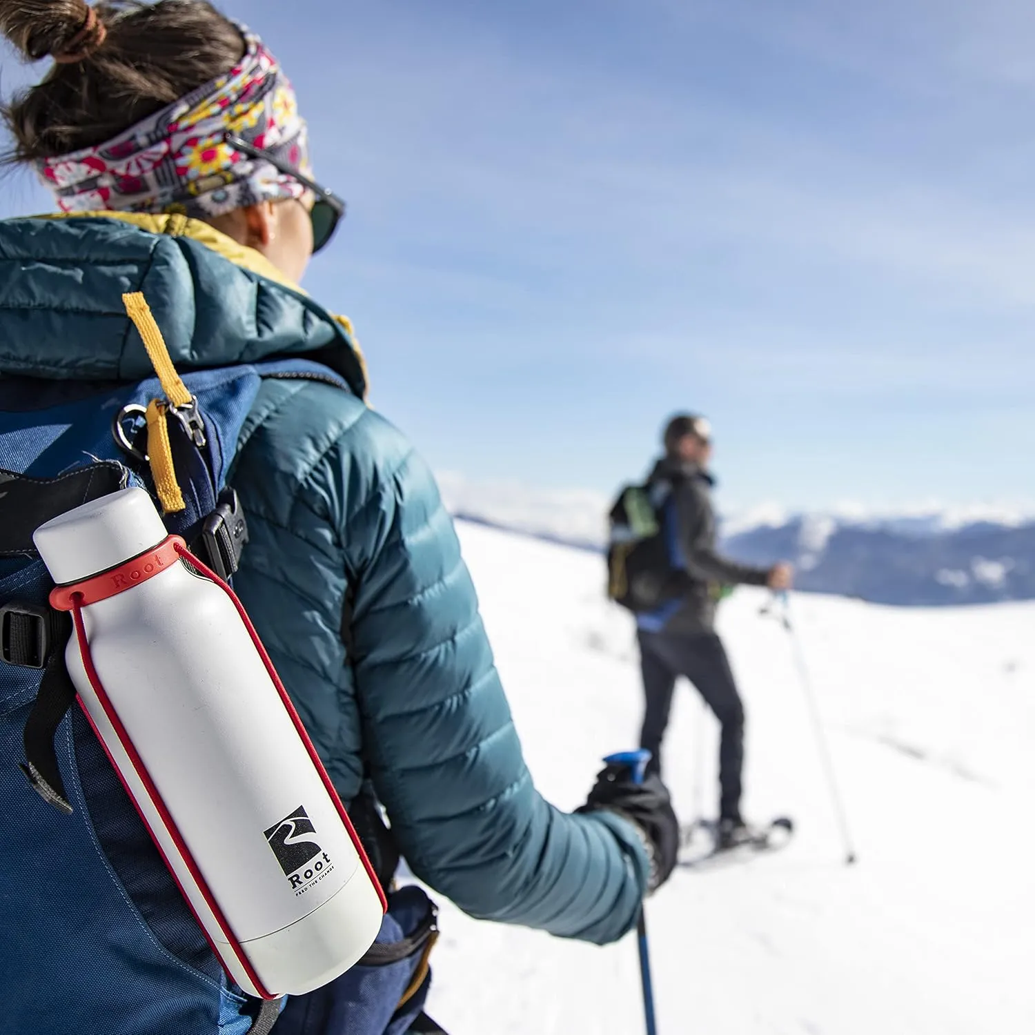 Root FTC Bottle Thermal Flask Stainless Steel Double Wall, Anti Drop Cap, Shockproof Bottom, Bungee Cords, 530 ml, 700 ml and 940 ml - Hot (20h) / Cold (24h)