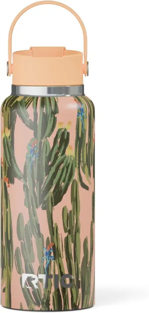 RTIC 32 oz Ceramic Lined Insulated Outback Bottle, Leak Resistant, Desert Cactus