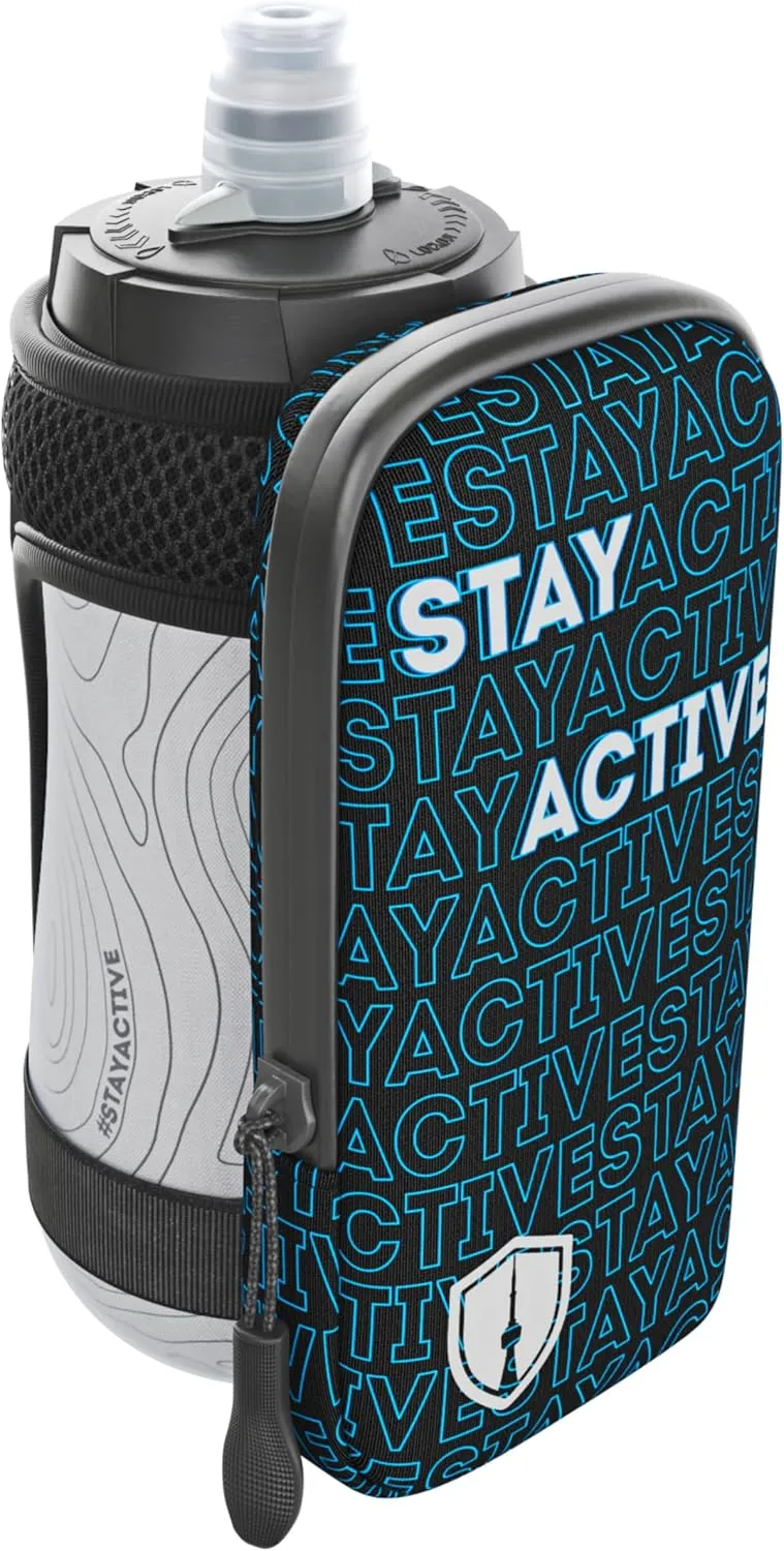 Running Water Bottle with Pocket - Handheld, Insulated, Easy to Carry, Water Resistant, Leak Free, Easy to Wash | Replace Your Running Belt Fanny Pack