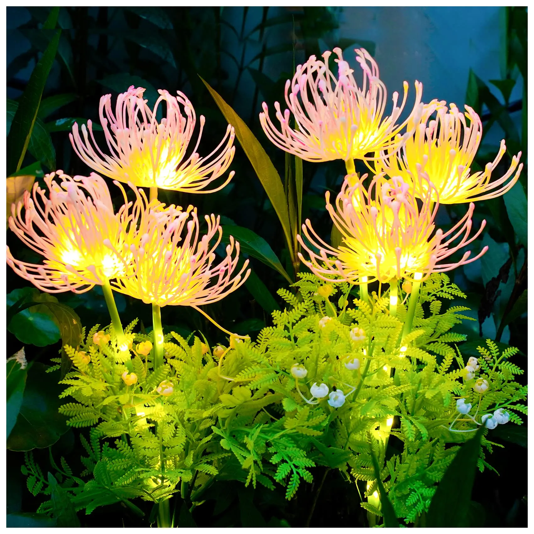 Rynx | Dooyard Solar Garden Light, Solar Flower Light With Glowing Flowers And Stems, Upgraded Solar Panel, Solar Light Outdoor For Garden Decoration, Garden Decor And Gift For Mother (2 Pack)