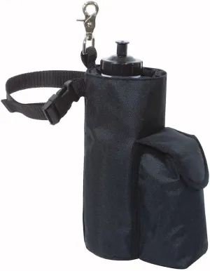 Saddle Water Bottle Holder with Side Pocket | Handy Hydration Accessory for Horse Riding | Easy-to-Attach | Adjustable Strap | Extra Side Pocket for Essentials
