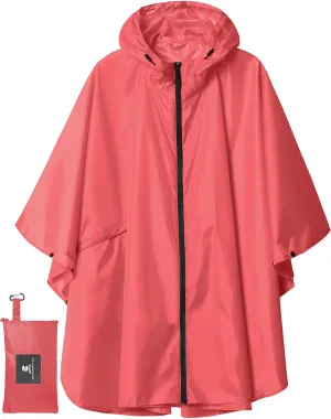 SaphiRose Unisex Rain Poncho Raincoat Hooded for Adults Women with Pockets