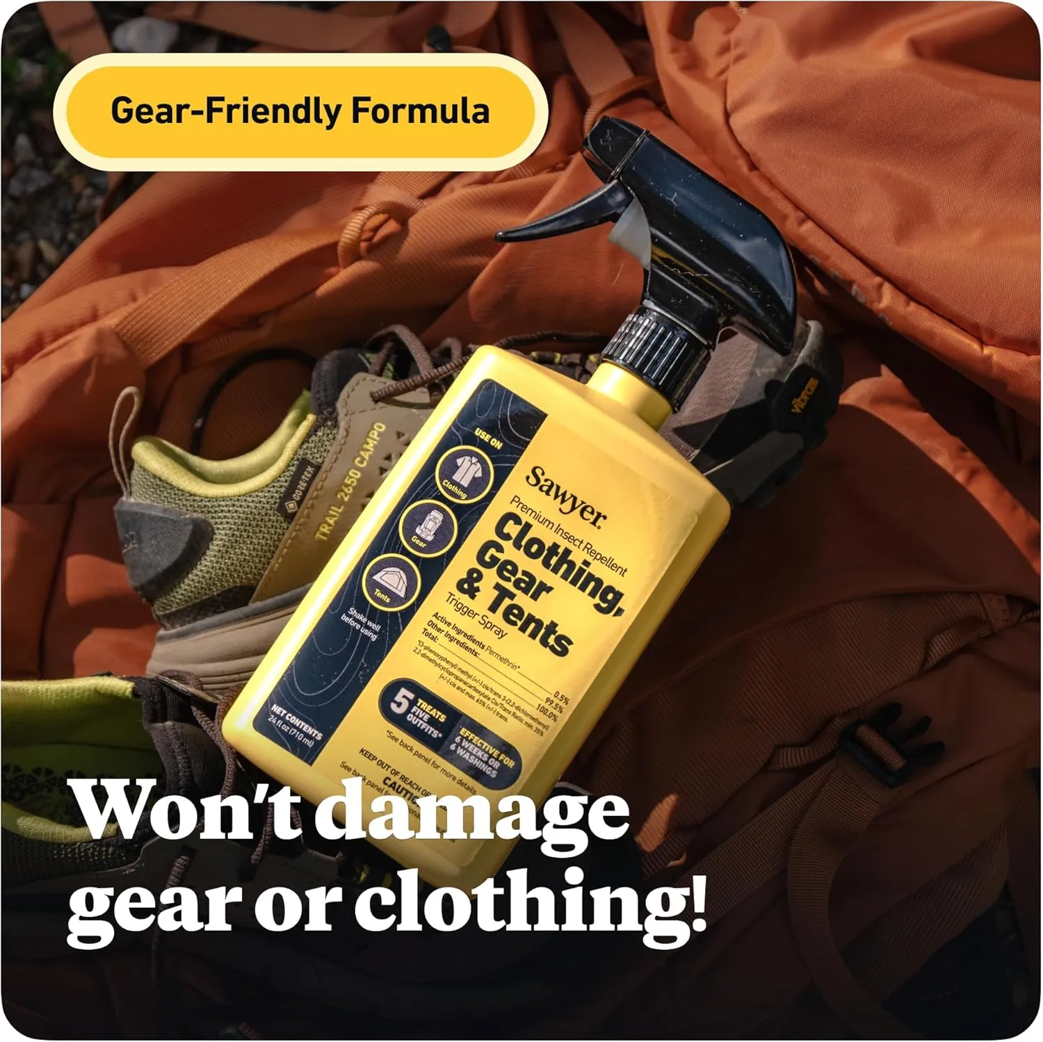 Sawyer Products SP657 Premium Permethrin Insect Repellent for Clothing, Gear & Tents, Trigger Spray, 24-Ounce