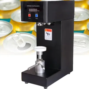 Semi-Automatic Tin Can Sealing Machine,Commercial Can Seamer,Electric Can Cup Sealer With Counter,Automatic Can Sealing Machine,For 55 Mm Diameter,Black