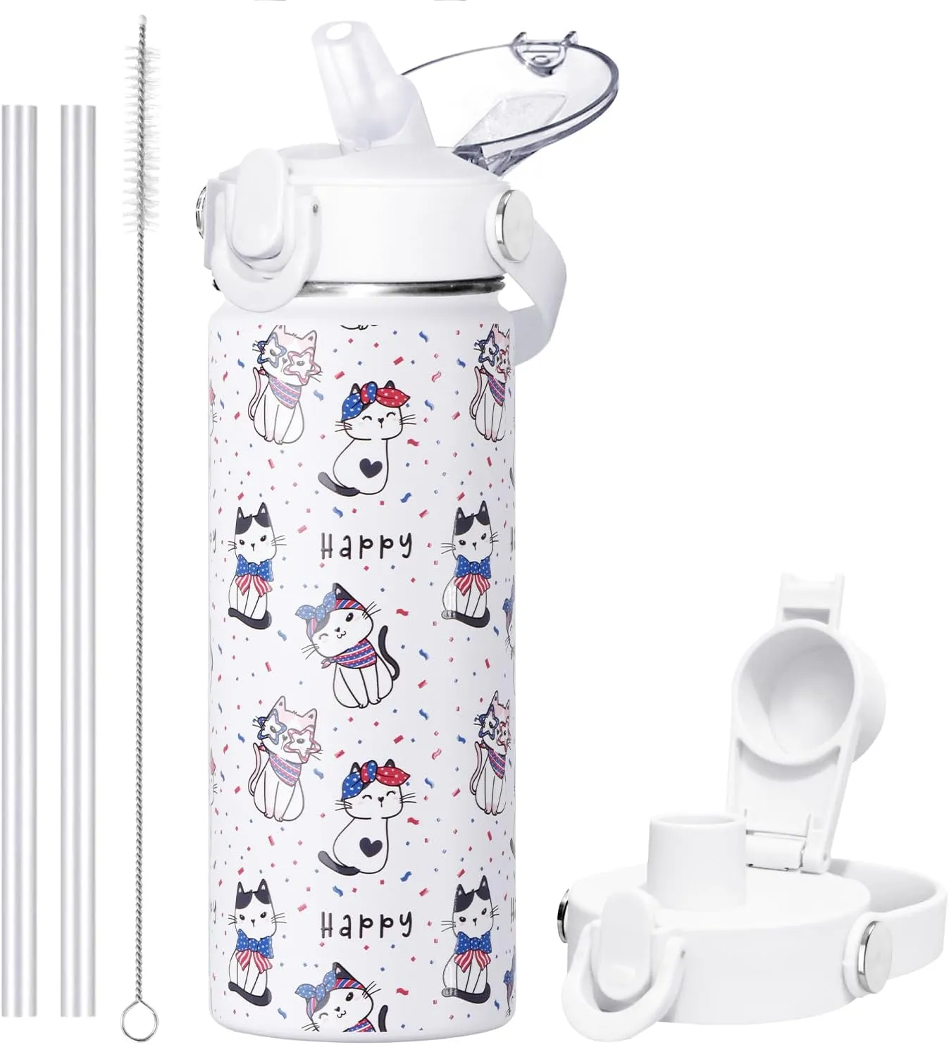 SENDESTAR Metal Insulated Water Bottle - 12oz/18oz BPA-FREE 18/8 Stainless Steel Travel Tumbler Double Wall Vacuum Leak Proof Kids Cup with Straw for Kids, School Boys Girls