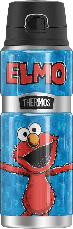 Sesame Street Elmo Character THERMOS STAINLESS KING Stainless Steel Drink Bottle, Vacuum insulated & Double Wall, 24oz