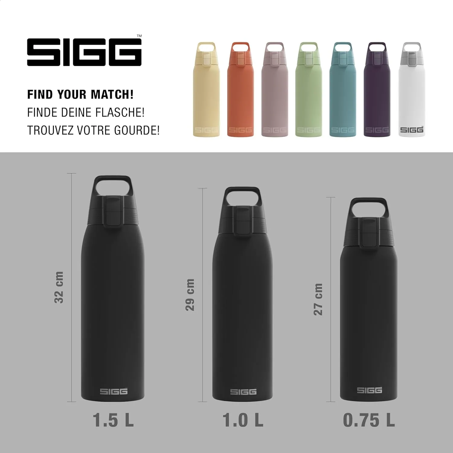 SIGG - Shield Therm- Stainless Steel Insulated Water Bottle - Carbonated Drinks, Leakproof, BPA Free, Recycled, 25, 34Oz