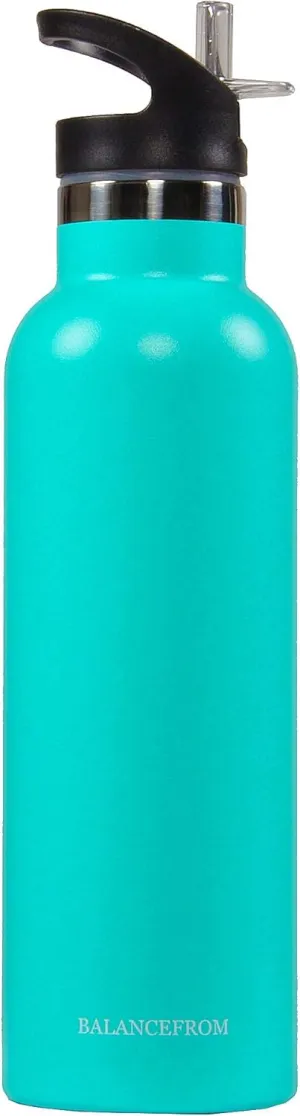 Signature Fitness Double-Wall Vacuum Insulated Stainless Steel Water Bottle, 3 Caps Included, Multiple Colors and Sizes