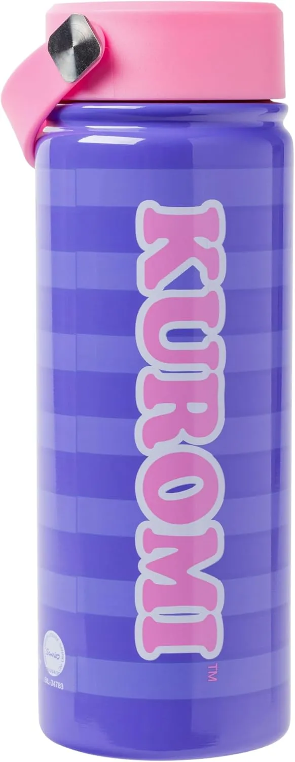 Silver Buffalo Sanrio Hello Kitty and Friends Stainless Steel Water Bottle with Swivel Handle Featuring Kuromi, 20 Ounces