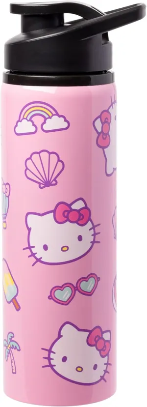 Silver Buffalo Sanrio Hello Kitty Summer Vibes Stainless Steel Water Bottle, 25 Ounces