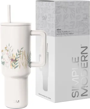 Simple Modern Disney 40 oz Tumbler with Handle & Straw Lid | Insulated Stainless Steel Water Bottle Travel Mug | Gifts for Women Her | Trek Collection | 40oz | Winnie The Pooh in the Wilderness