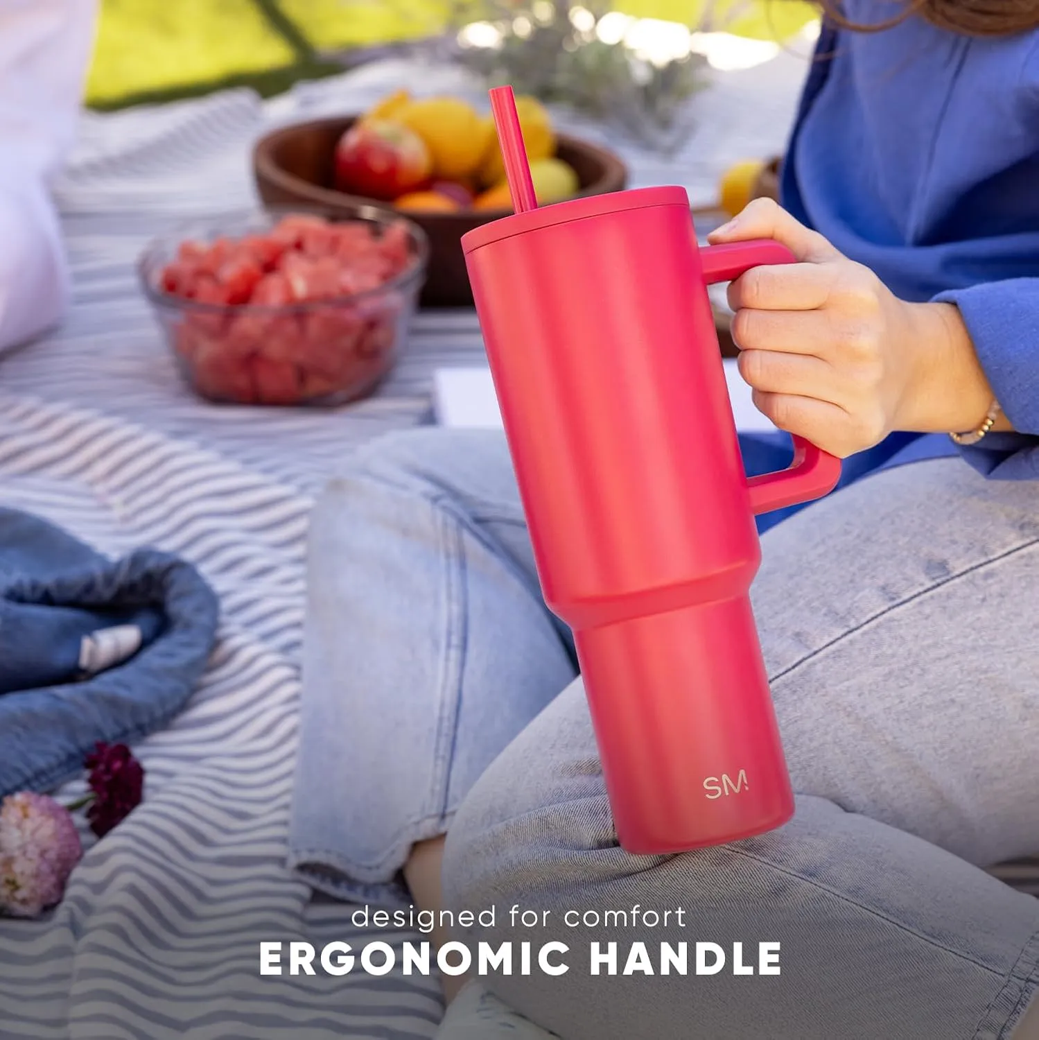 Simple Modern Disney 40 oz Tumbler with Handle & Straw Lid | Insulated Stainless Steel Water Bottle Travel Mug | Gifts for Women Her | Trek Collection | 40oz | Winnie The Pooh in the Wilderness