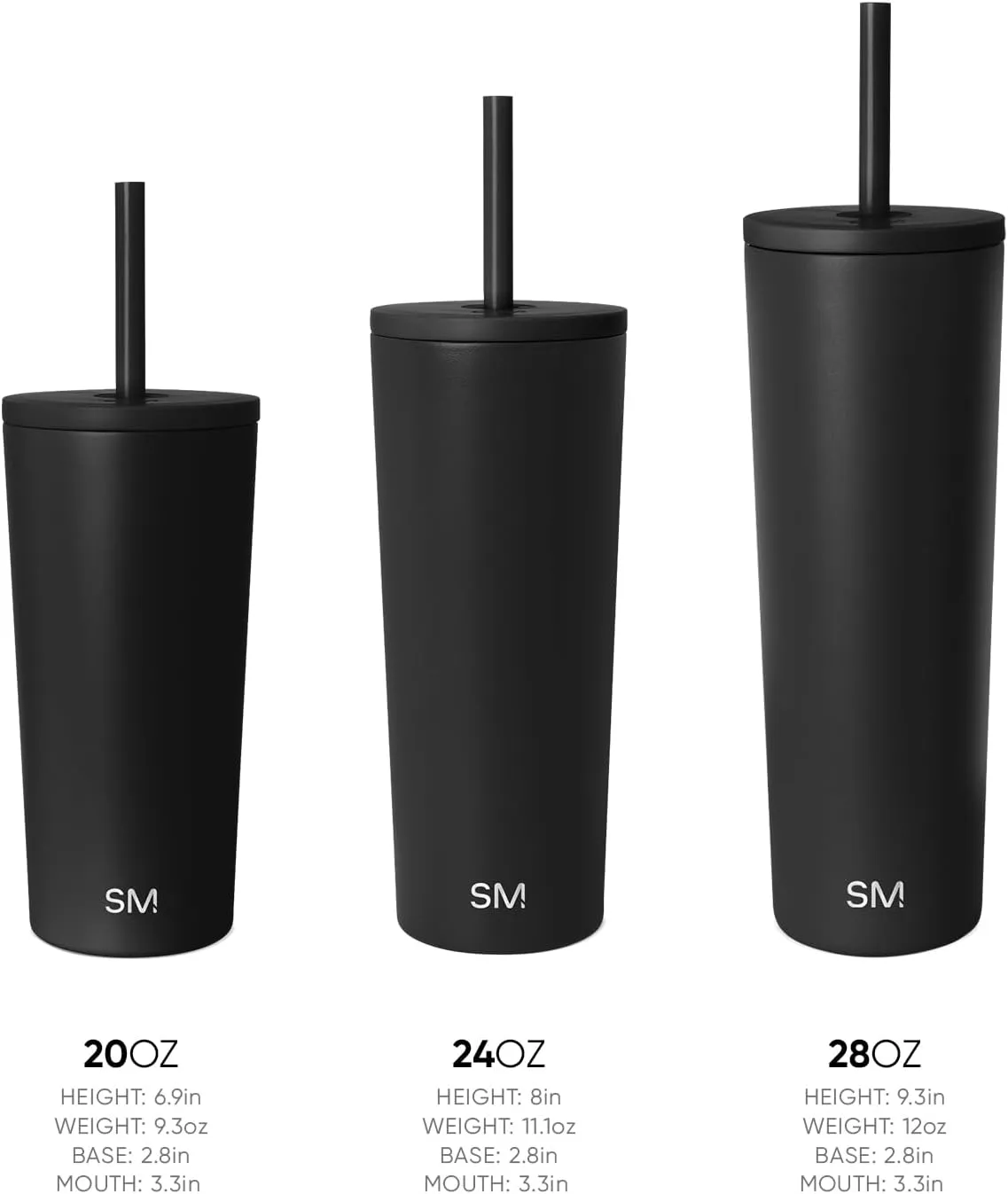 Simple Modern Insulated Tumbler with Lid and Straw | Iced Coffee Cup Reusable Stainless Steel Water Bottle Travel Mug | Gifts for Women Men Her Him | Classic Collection | 24oz | Supersonic Blue