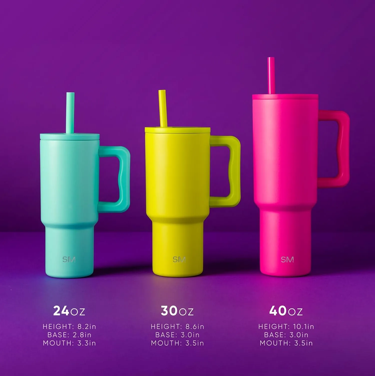 Simple Modern Kids 24 oz Tumbler with Handle and Silicone Straw Lid | Spill Proof and Leak Resistant | Reusable Stainless Steel Bottle | Gift for Kids Boys Girls | Trek Collection | Ocean Water
