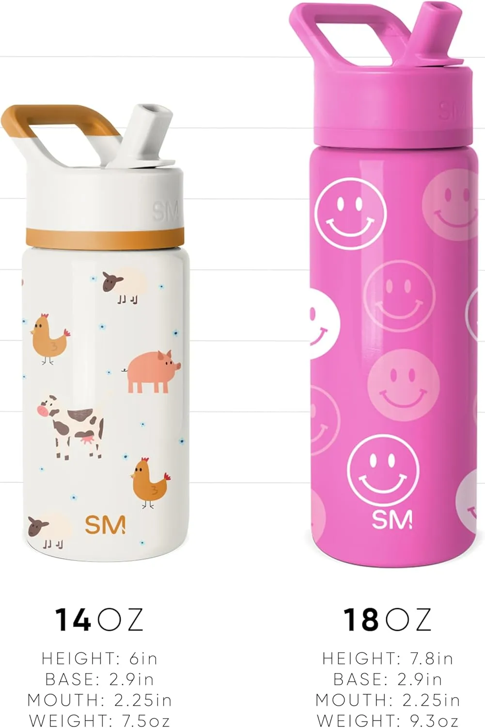 Simple Modern Kids Summit Water Bottle with Straw Lid | Disney Princess Belle 18oz Stainless Steel Cup Insulated Tumbler for Girls, School | Belle's Garden