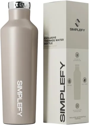 Simplefy Exclusive Insulated Water Bottle with Screw-On Cap16oz Triple Wall Stainless Steel Thermos, BPA-Free