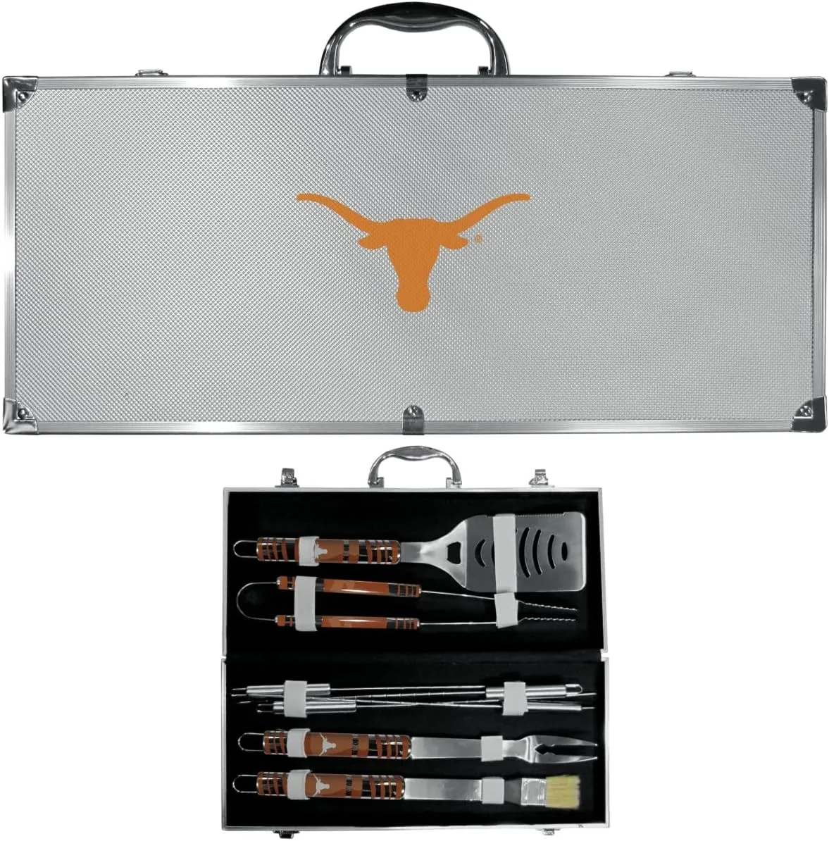 Siskiyou C8BQ22 Unisex NCAA Texas Longhorns 8 Piece Tailgater BBQ Set
