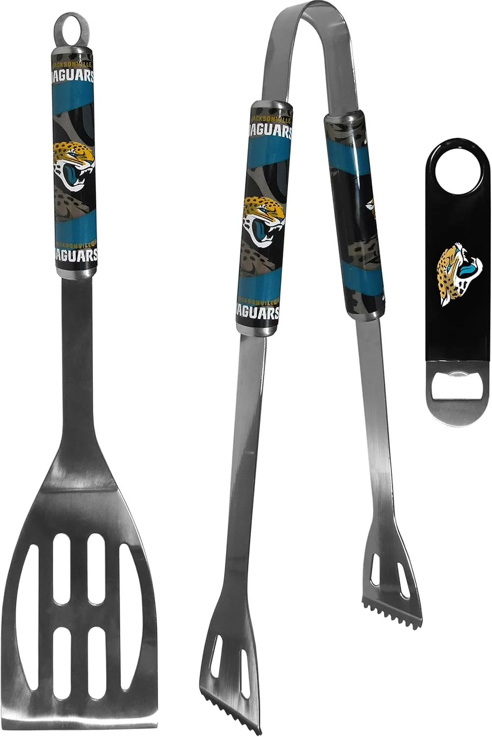 Siskiyou Sports NFL Jacksonville Jaguars Unisex 2 pc BBQ Set and Bottle Opener, Team Colors, One Size