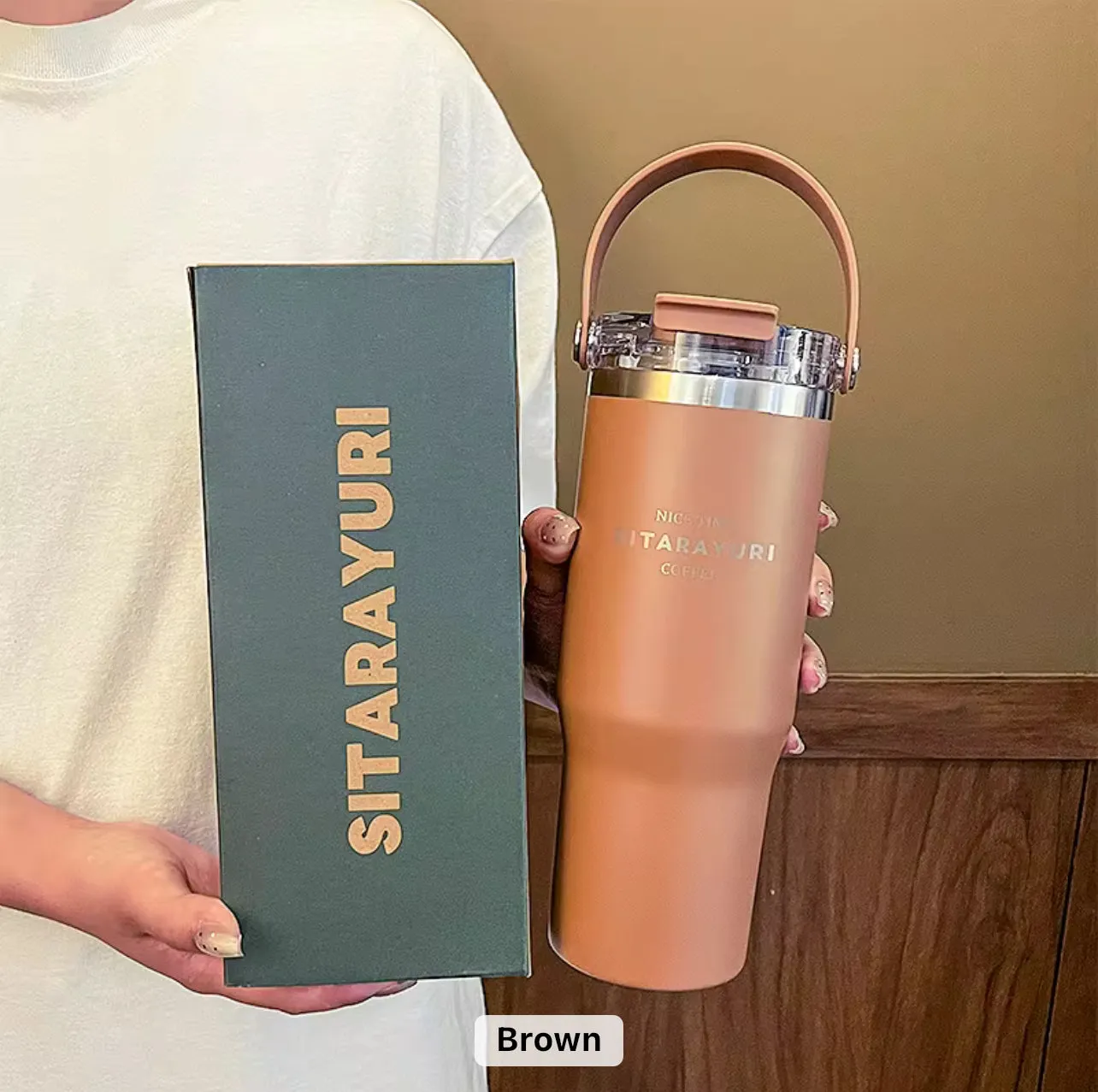 Sitarayuri Flip Straw Premium Tumbler - Spill Free | 900ml