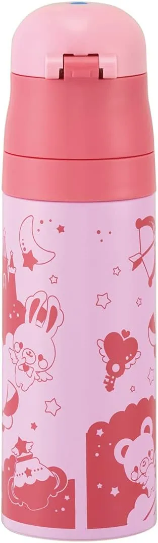Skater KSDC4 Girls Direct Drinking Stainless Steel Water Bottle, 16.5 fl oz (470 ml), Includes Bottle Cover, Unicorn