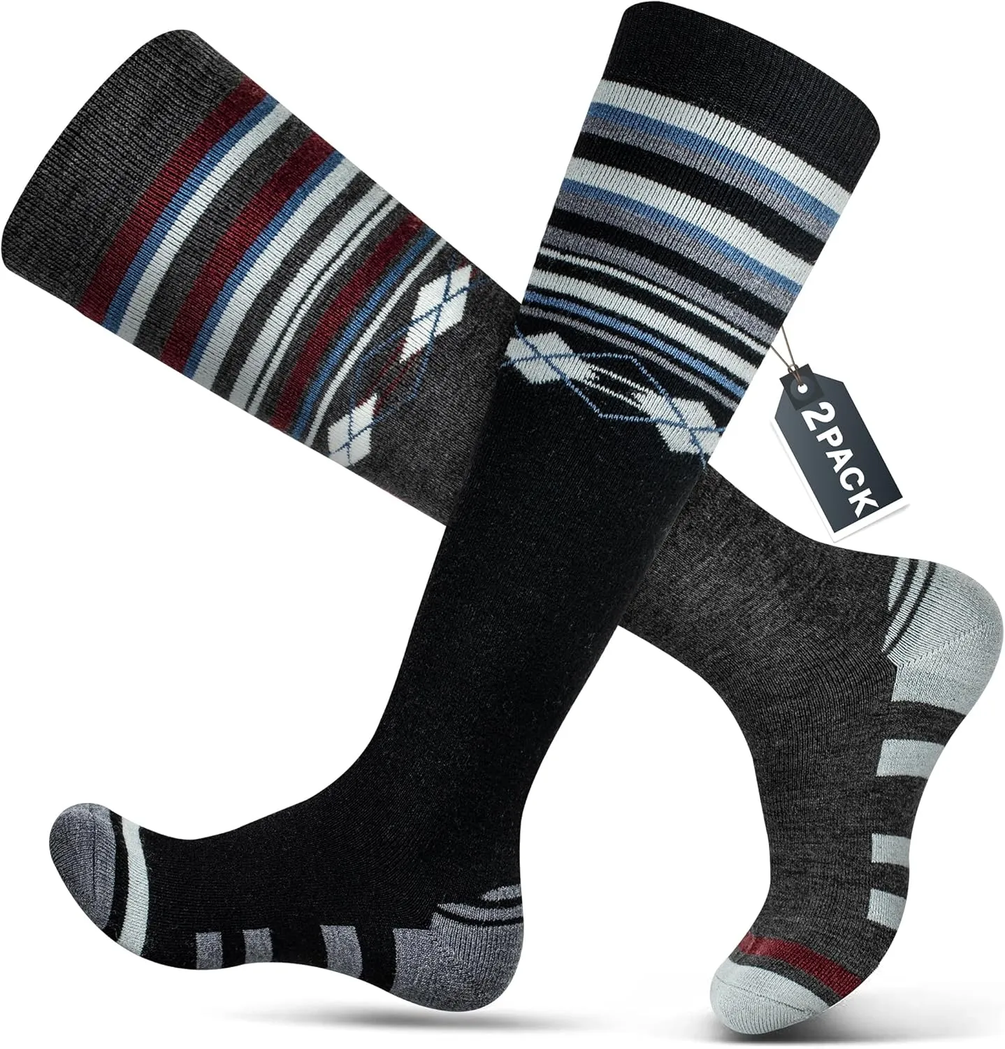 Ski Socks 50% Merino Wool Thermal Knee High Winter Snowboard Sport Socks Men Women