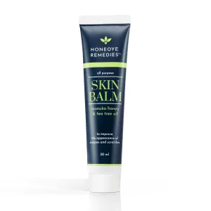 Skin Balm [1 oz / 30 ml] | Manuka Honey [550  MGO] & Tea Tree Oil Moisturizing Cream for Intensive Repair of Dry Skin, Scrapes, Cuts & More | 100% Natural
