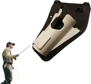 Slide-in Fishing Rod Hip Holster - Hands-Free Quick Draw Waist Belt for surf, Wading, Fly & Bank Fishing, Adjustable Fish Pole Holster with Pocket