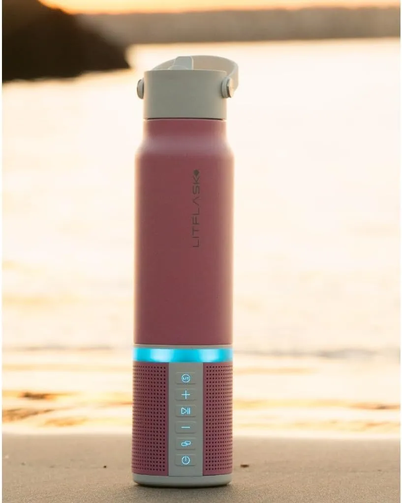 Smart Water Bottle with Premium Bluetooth Speaker, Portable Charger, LED Light, Stainless Steel, Mix & Match Colors, 20oz - Oprah's Favorite Things 2024