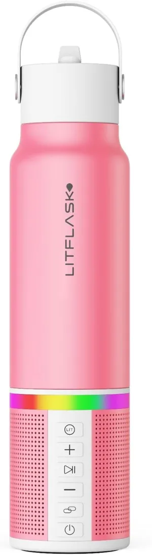 Smart Water Bottle with Premium Bluetooth Speaker, Portable Charger, LED Light, Stainless Steel, Mix & Match Colors, 20oz - Oprah's Favorite Things 2024