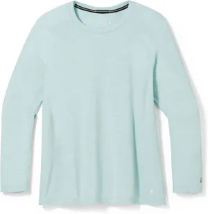 Smartwool Women's Plus Size Classic Thermal Merino Wool Base Layer Crew (Slim Fit), Bleached Aqua Heather, 3X