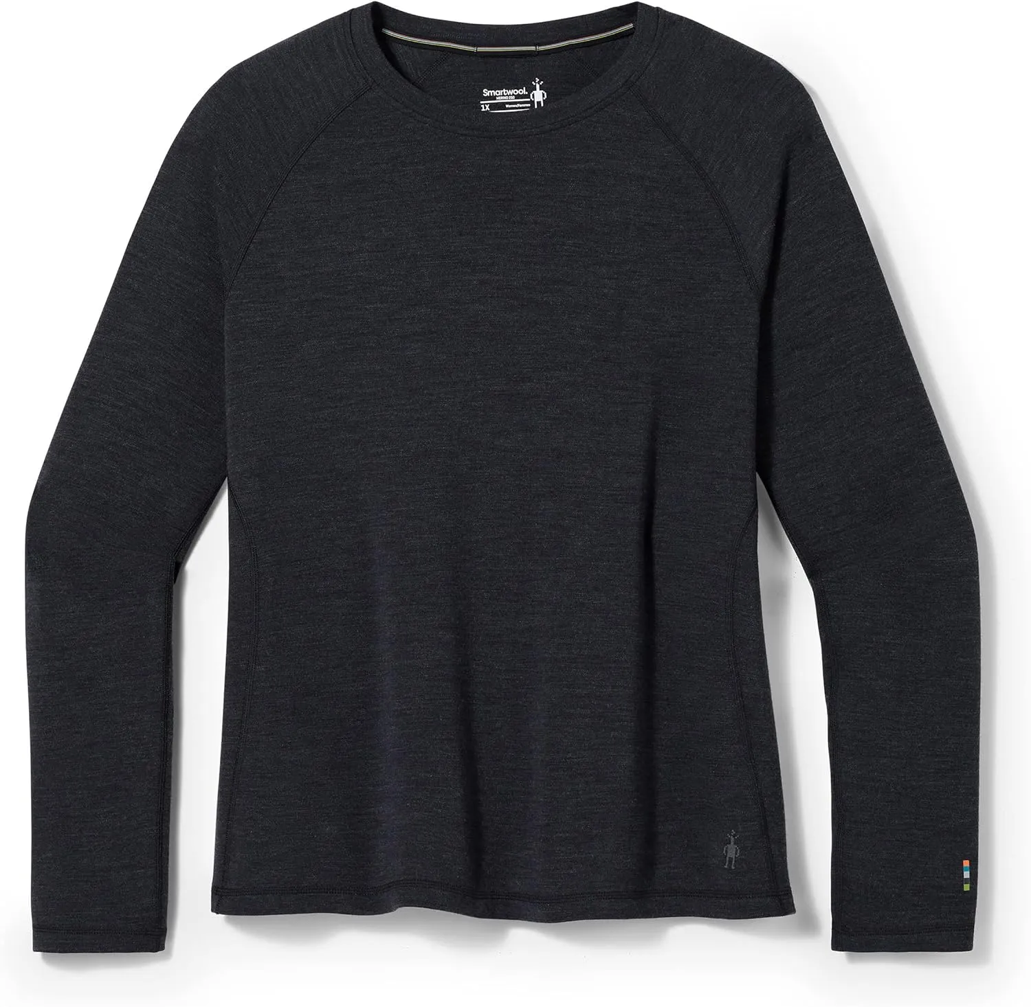 Smartwool Women's Plus Size Classic Thermal Merino Wool Base Layer Crew (Slim Fit), Charcoal Heather, 3X