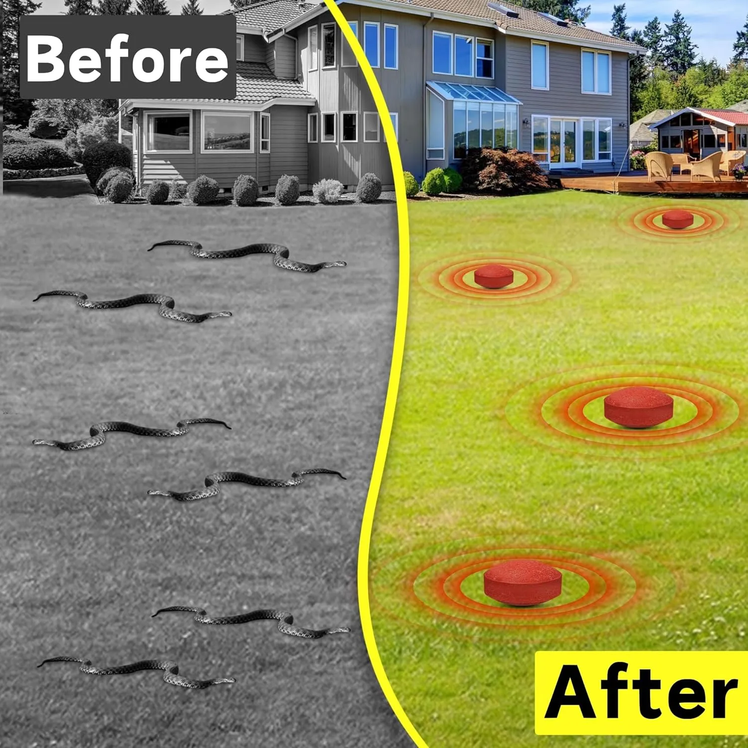 Snake Repellent Balls for Yard - Powerful Outdoor Protection | Pet & Child Safe | Natural Snake Deterrent for Home, Garden, Camping | Targets Copperhead & Rattlesnakes