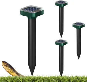 Snake Repellent for Yard & Outdoors - Solar-Powered Sonic Snake Deterrent Devices - Rattlesnake Repellent Waterproof & Pet Safe
