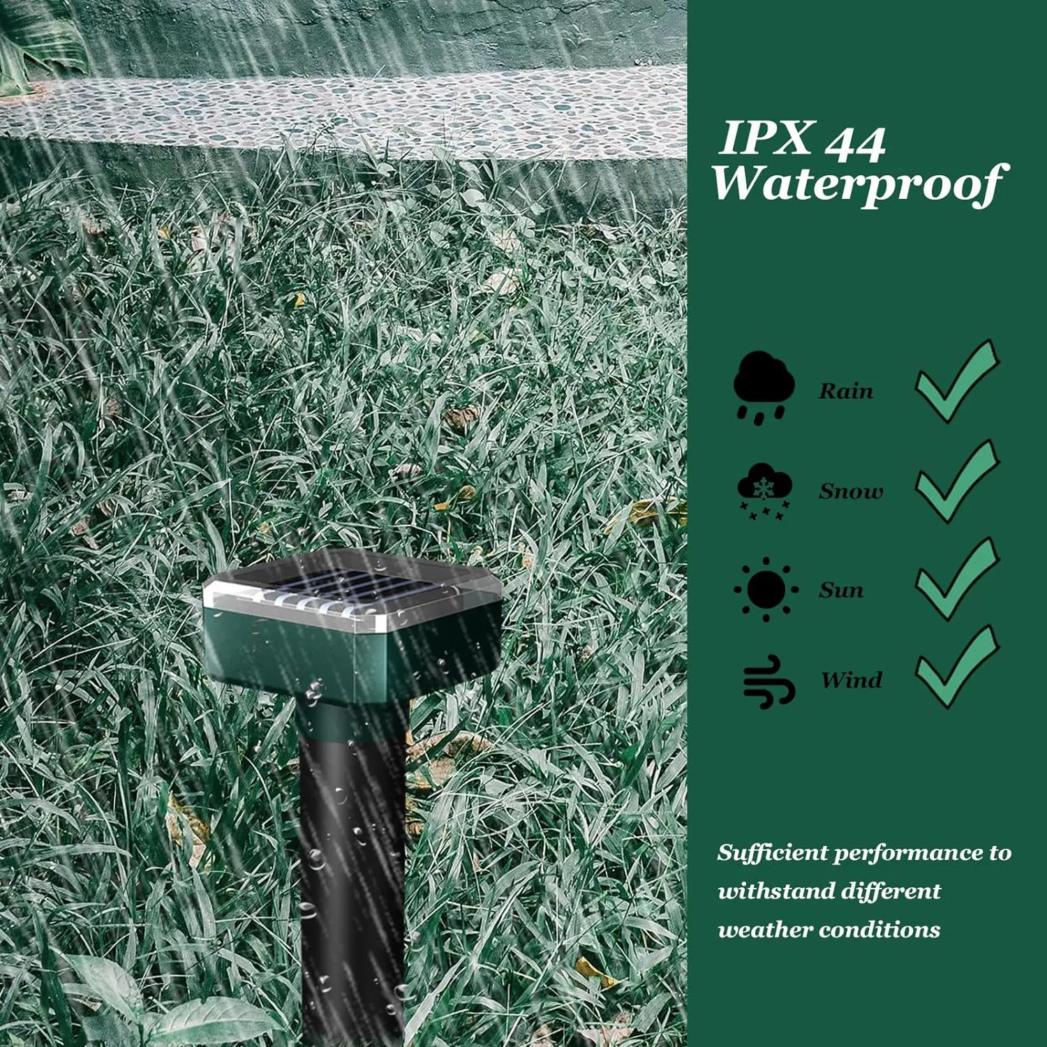Snake Repellent for Yard & Outdoors - Solar-Powered Sonic Snake Deterrent Devices - Rattlesnake Repellent Waterproof & Pet Safe