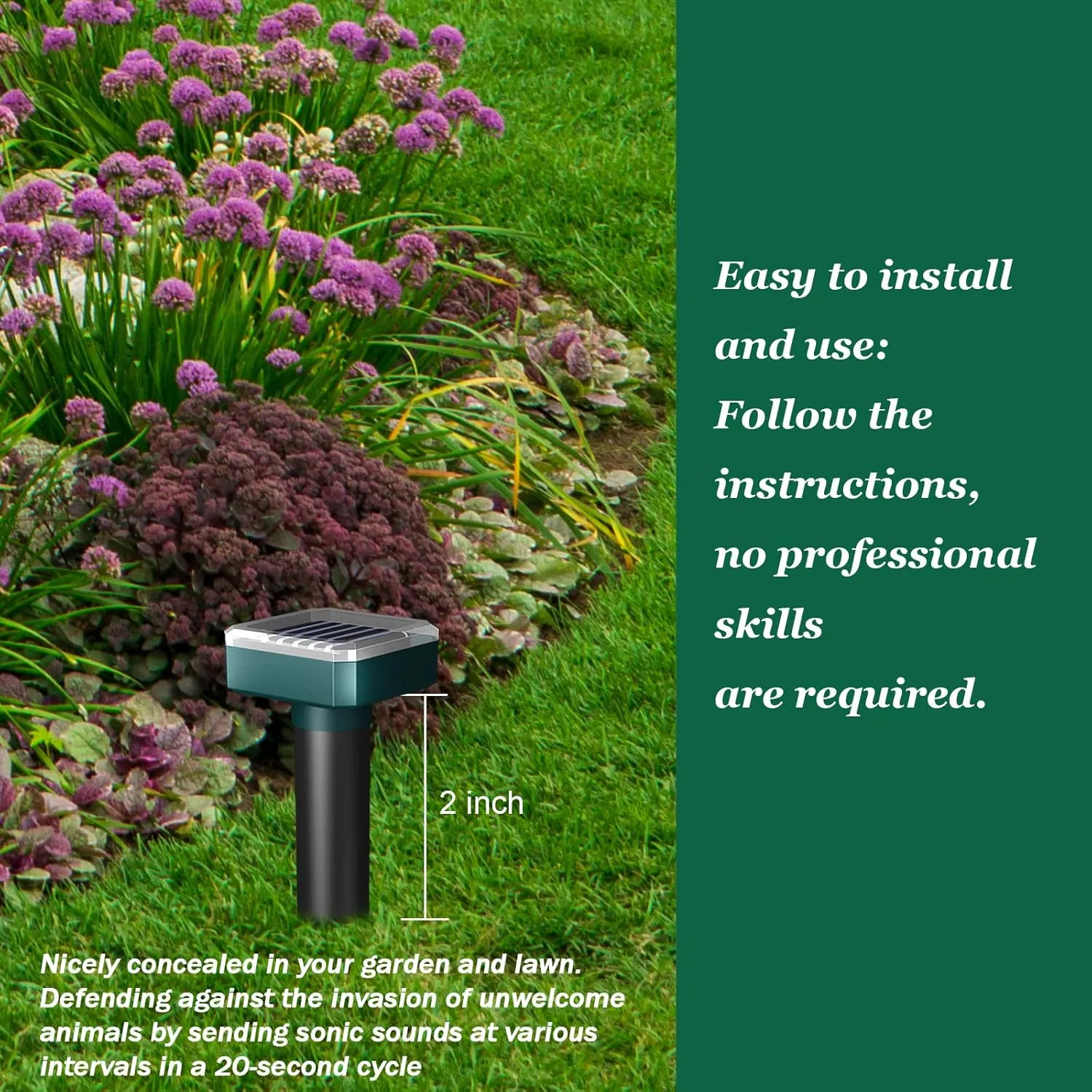 Snake Repellent for Yard & Outdoors - Solar-Powered Sonic Snake Deterrent Devices - Rattlesnake Repellent Waterproof & Pet Safe