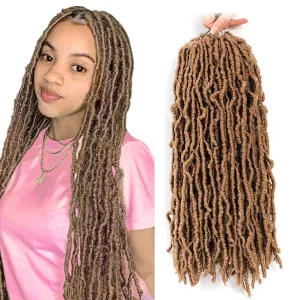 Soft Locs Crochet Hair 24 Inch 8 Packs Faux Locs Crochet Hair Butterfly Locs Pre looped Braids Synthetic Crochet Hair for Women (24 inch 27#)