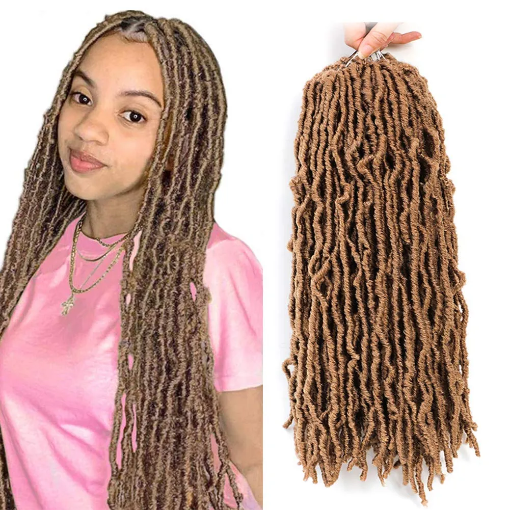 Soft Locs Crochet Hair 24 Inch 8 Packs Faux Locs Crochet Hair Butterfly Locs Pre looped Braids Synthetic Crochet Hair for Women (24 inch 27#)
