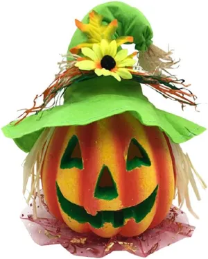 SOIMISS Halloween Jack-o-Lantern Decoration with Sound Control Funny Scary Pumpkin Figurine for Haunted Home Decor Battery Operated for Indoor Outdoor Use