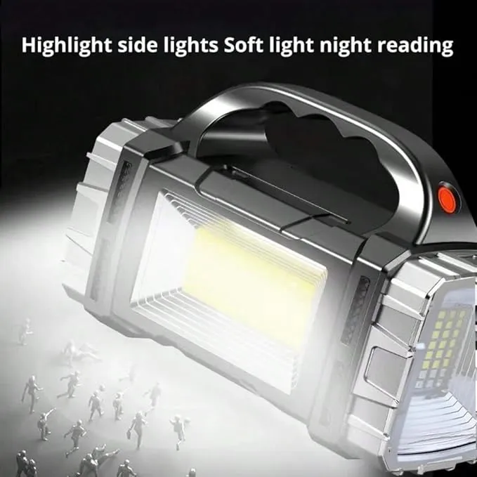 Solar Handheld Flashlights Spotlight Updated Rechargeable Double-Headed High Lumens Camping Essentials Lantern, 2 Light Modes Portable Searchlight