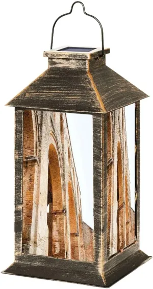 Solar Lantern Abbey San Galgano Outdoor Garden Hanging Lantern Waterproof Solar Powered Lighting Outside Table Lamp for Deck Yard Camping Patio Decor