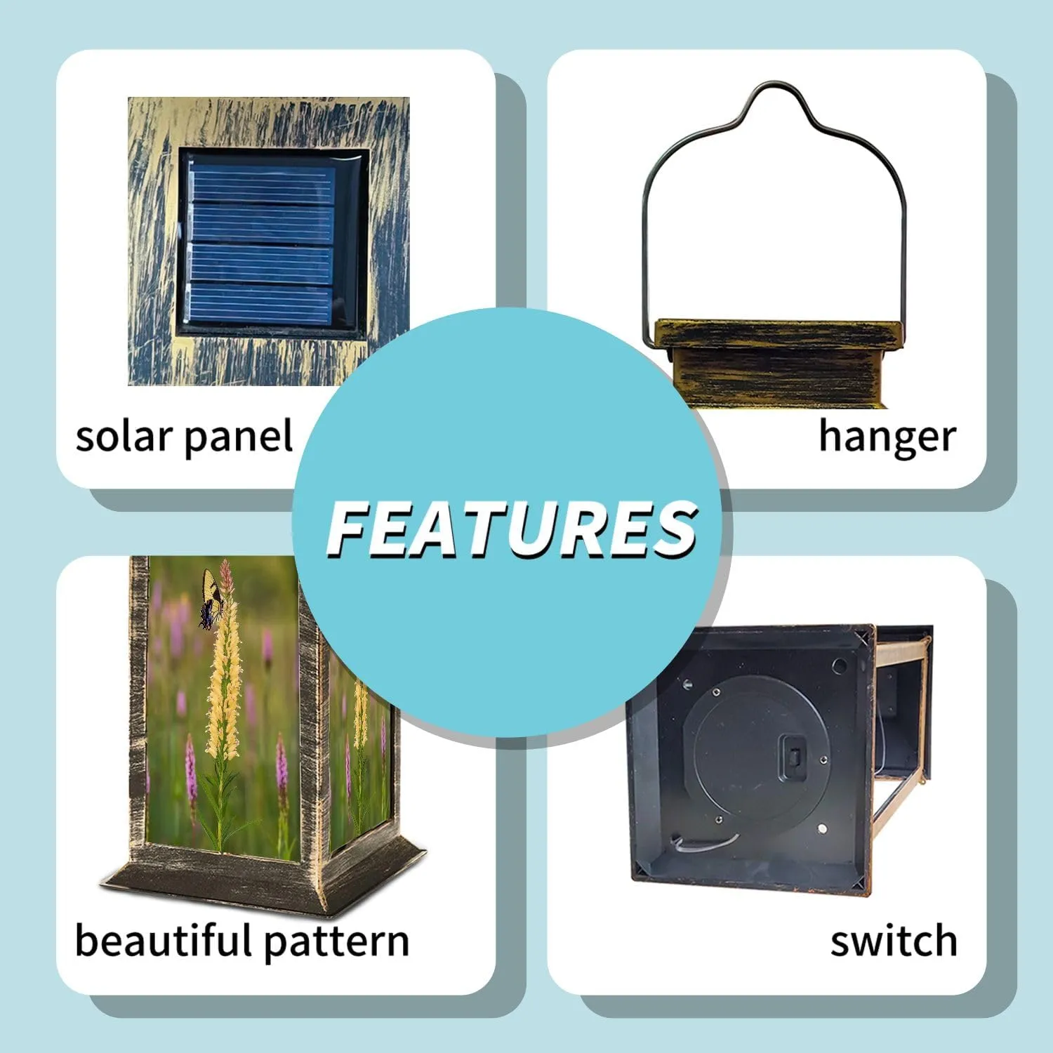 Solar Lantern Eastern Tiger Swallowtail Oglesby Prairie AR Outdoor Waterproof Garden Hanging Lantern Solar Powered Lighting Outside Table Lamp for Patio Deck Camping 1 Pack