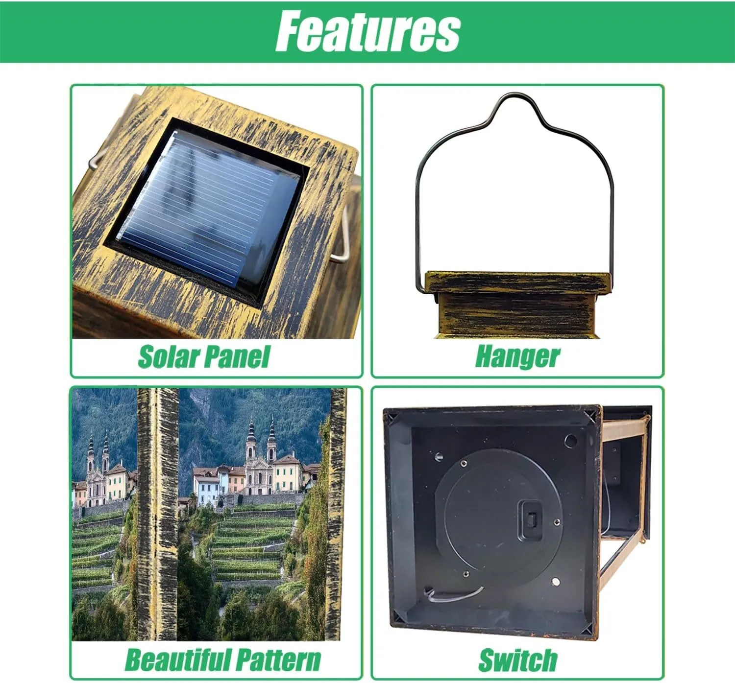 Solar Lantern St Peter ob Gratsch is Church South Tyrolean Outdoor Garden Hanging Lantern Waterproof Solar Powered Lighting Outside Table Lamp for Deck Yard Camping Patio Decor