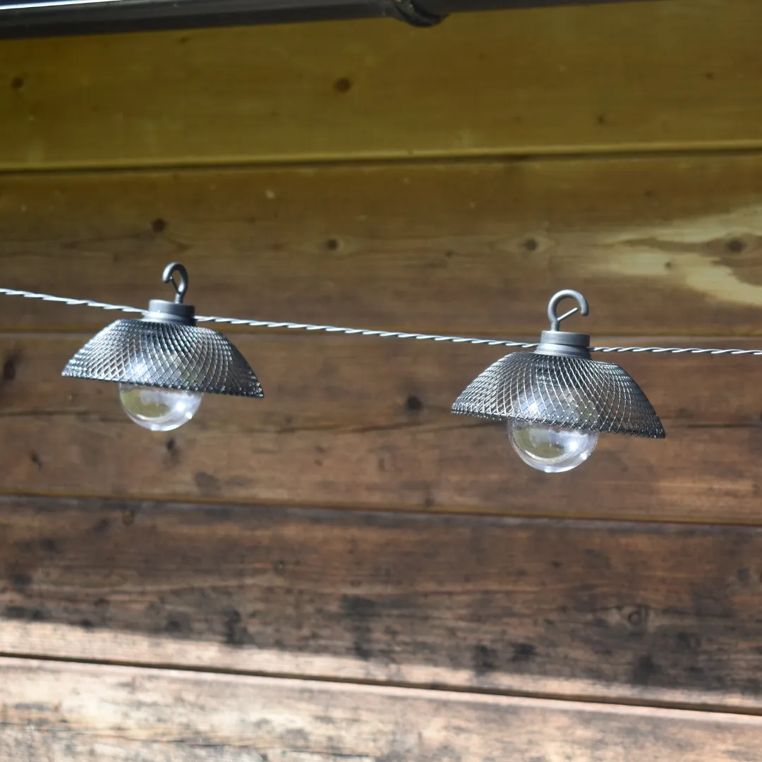 Solar Mesh Lantern String Lights