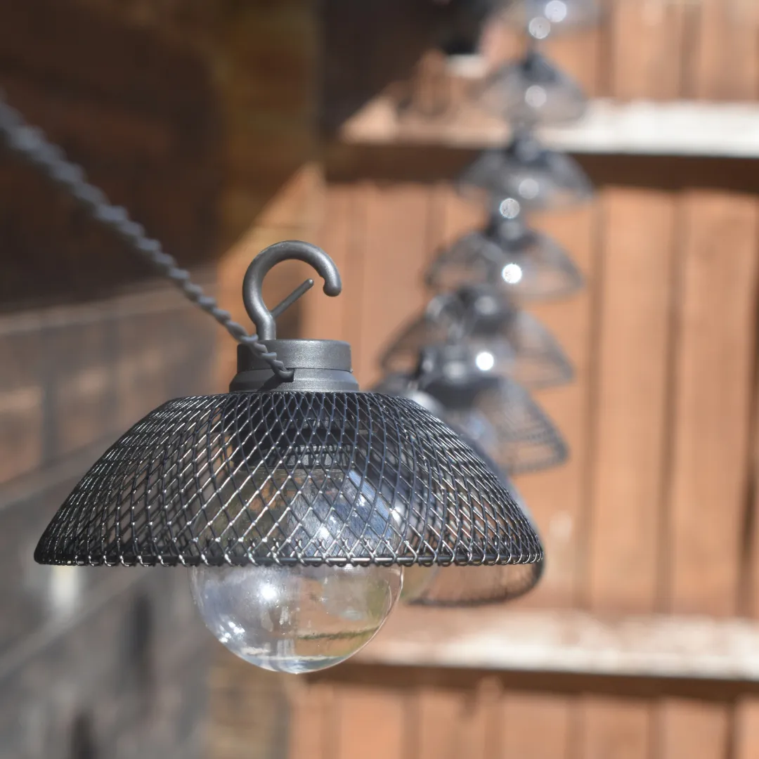 Solar Mesh Lantern String Lights