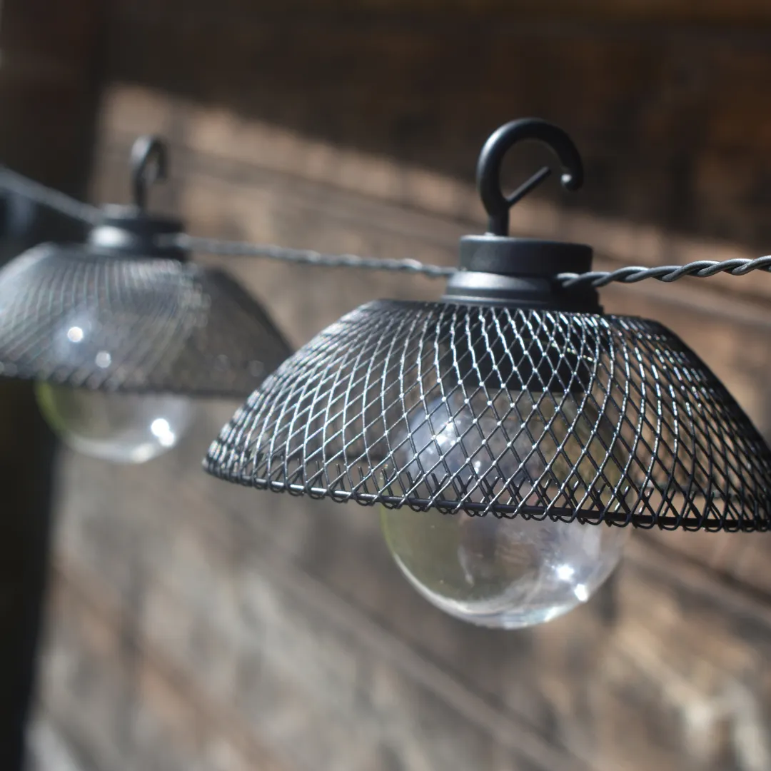 Solar Mesh Lantern String Lights